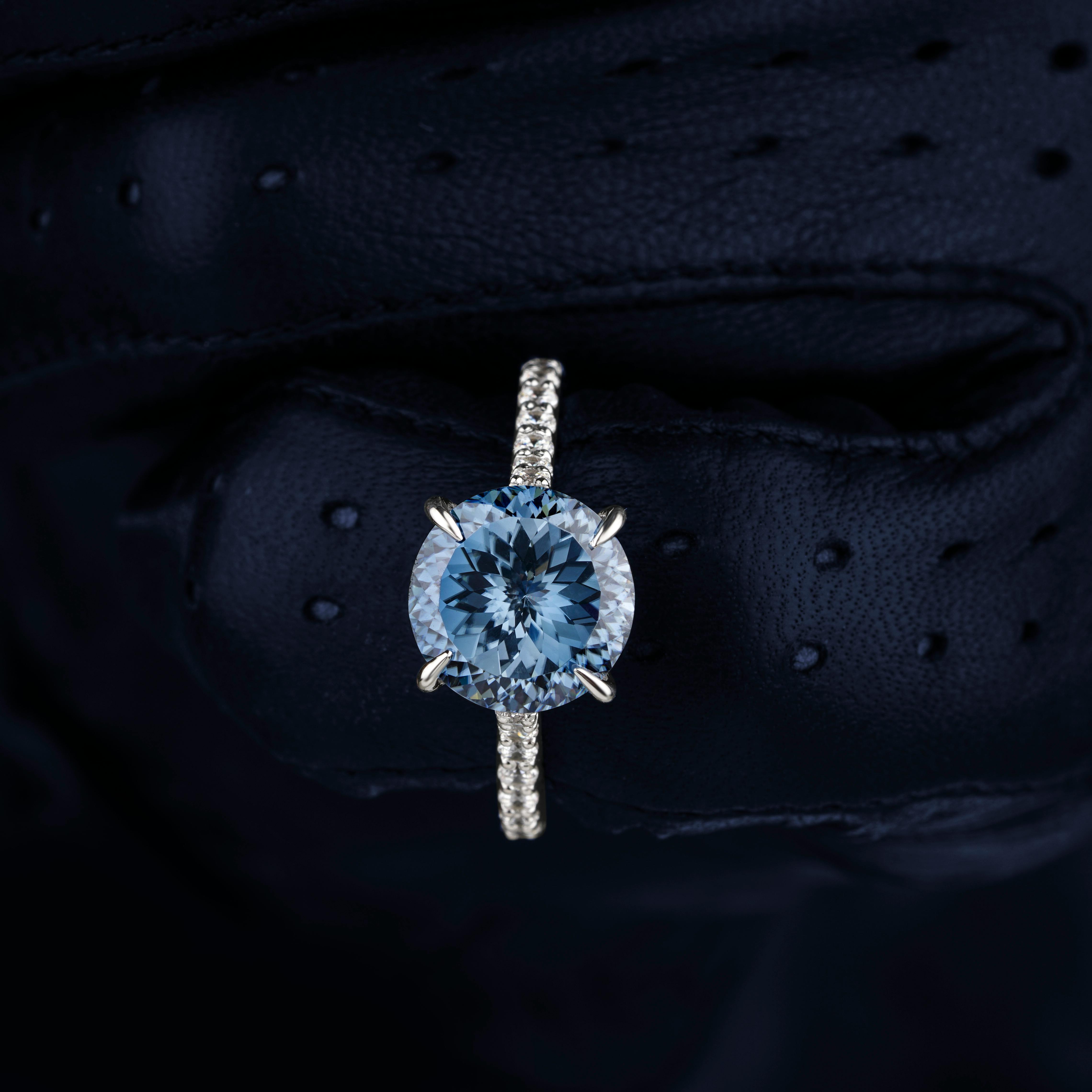 Blue diamond ring